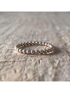 14K Gold Filled Beaded Ring. Handmade Minimalist Stacking Ring.